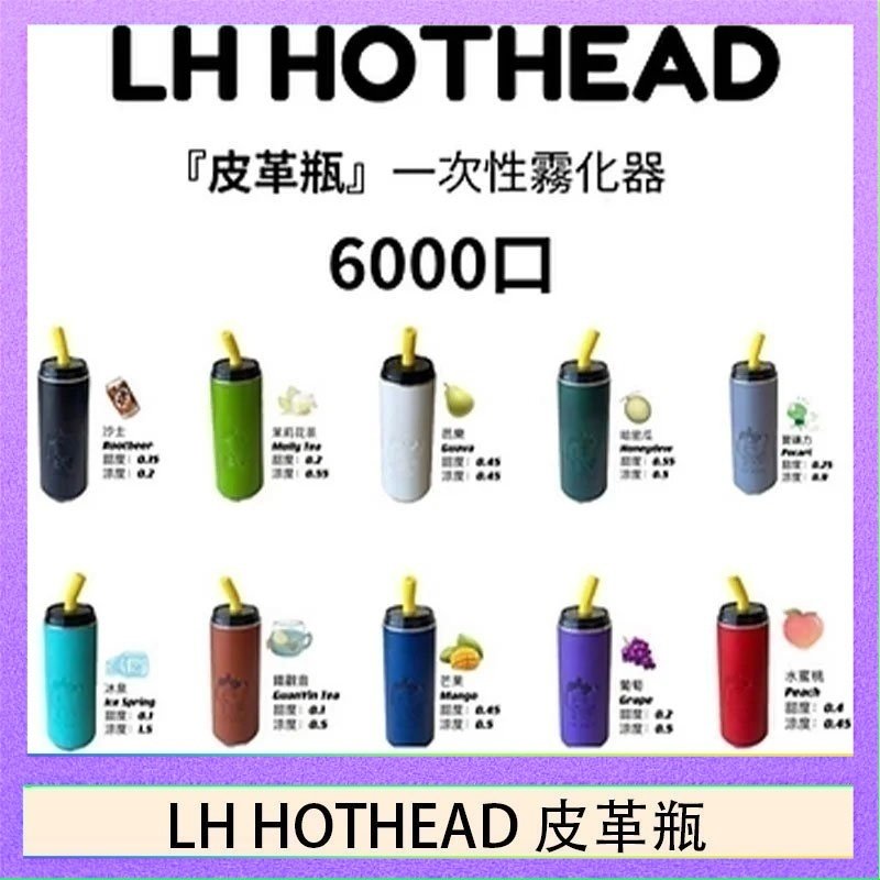 LH HOTHEAD皮革 LH HOTHEAD皮革瓶電子煙可充電6000口一次性